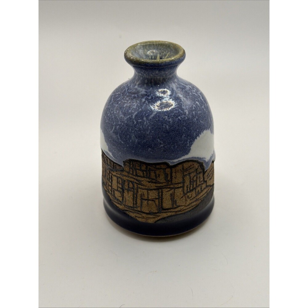 Arne 1987 Studio Pottery Southwest Vase Landscape Mark Arnegard Gorgeous Vintage